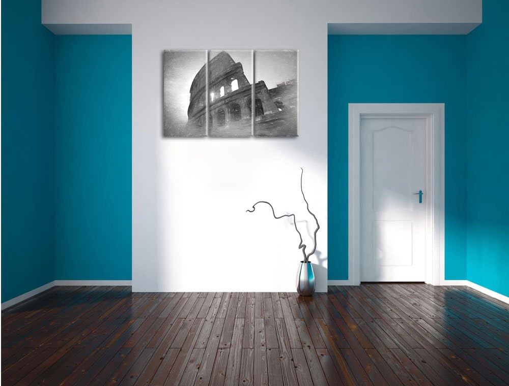 Pixxprint Kolosseum in Rom als Leinwandbild/Grösse: 3 Teilig (120x80) cm/Wandbild/Kunstdruck/fertig