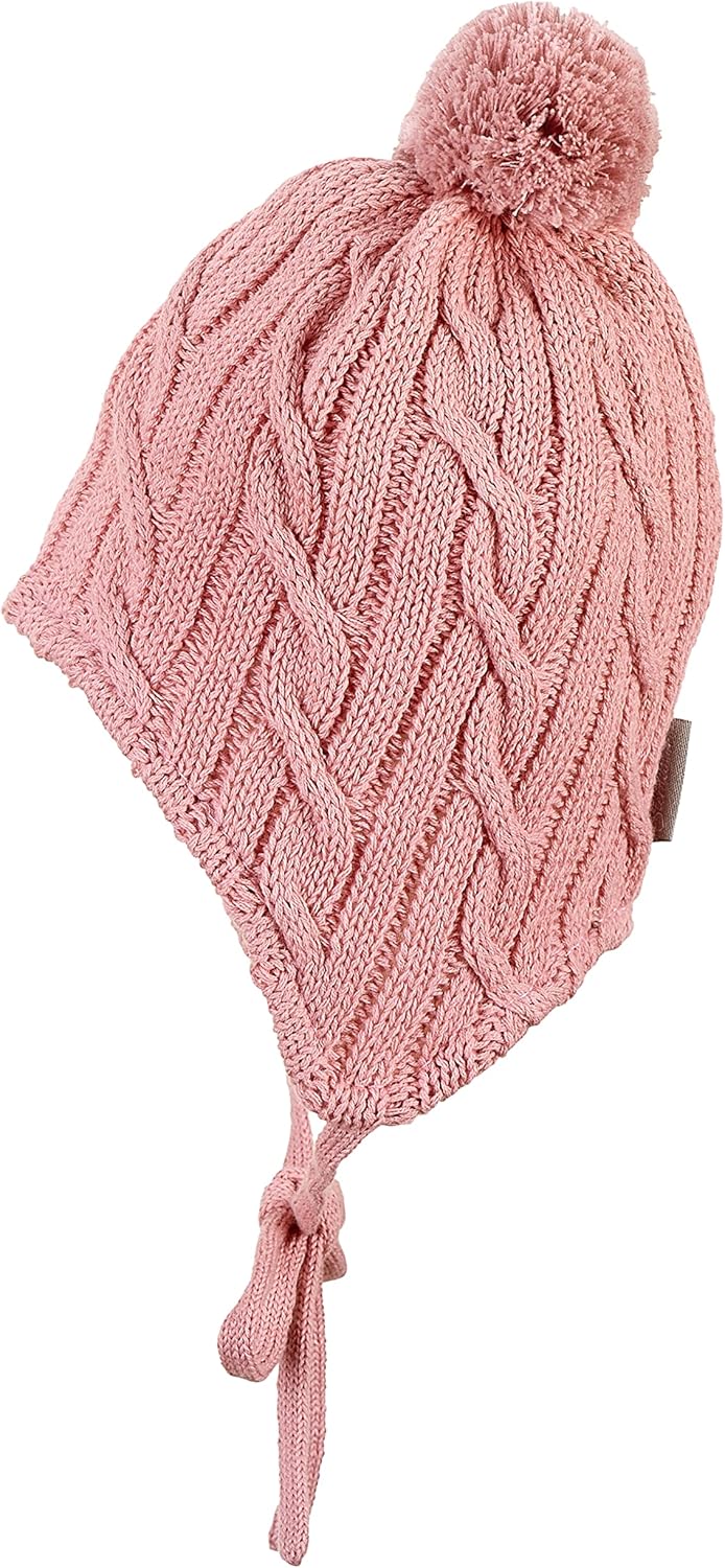 Sterntaler Mütze mit Bommel, Strickmütze mit Bommel Rosa 43, Rosa 43