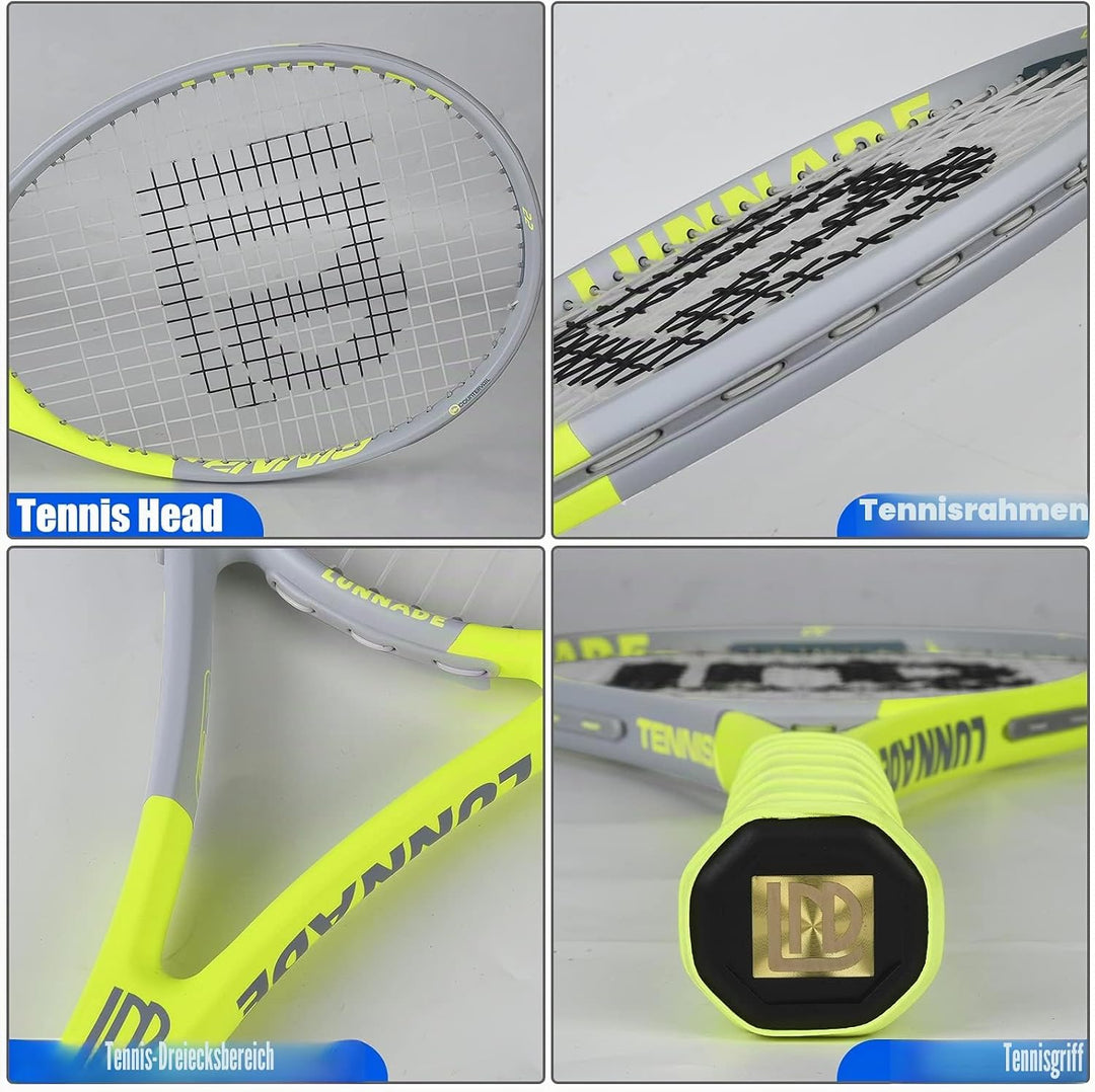LUNNADE Tennisschläger für Erwachsene, 27 Zoll Leicht Tennisschläger mit Hülle, Geeignet für Damen H