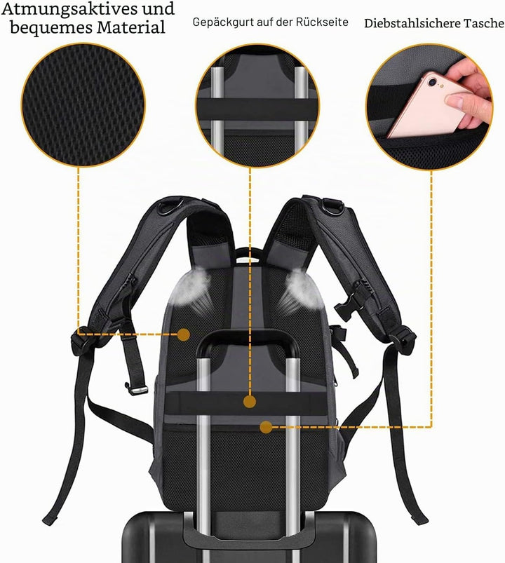 MOSISO Kamera Rucksack, DSLR/SLR/Spiegellose Fotografie Kameratasche 15-16 Zoll Wasserdichte Hartsch