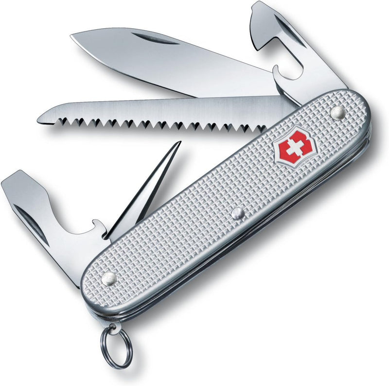 Victorinox Taschenmesser Farmer Alox (9 Funktionen, Hochwertige Alox Schalen, Holzsäge) one size Sil