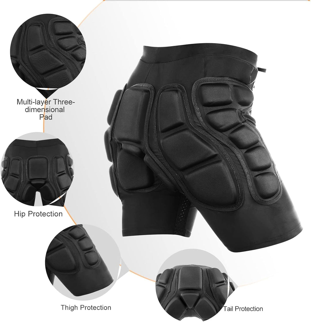 Relaxyee Schützende gepolsterte Shorts, 3D-Schutz, Kurze Hose, Hüftpolster-Kompressionsshorts, Aufpr