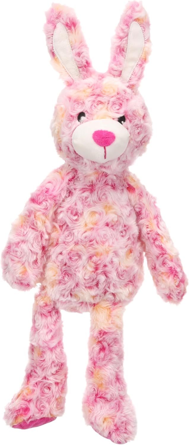 Flamingo Hundespielzeug – Roza Hase Rosa XL – 50 cm – Weiches Plüschspielzeug mit Quietscher und Kni