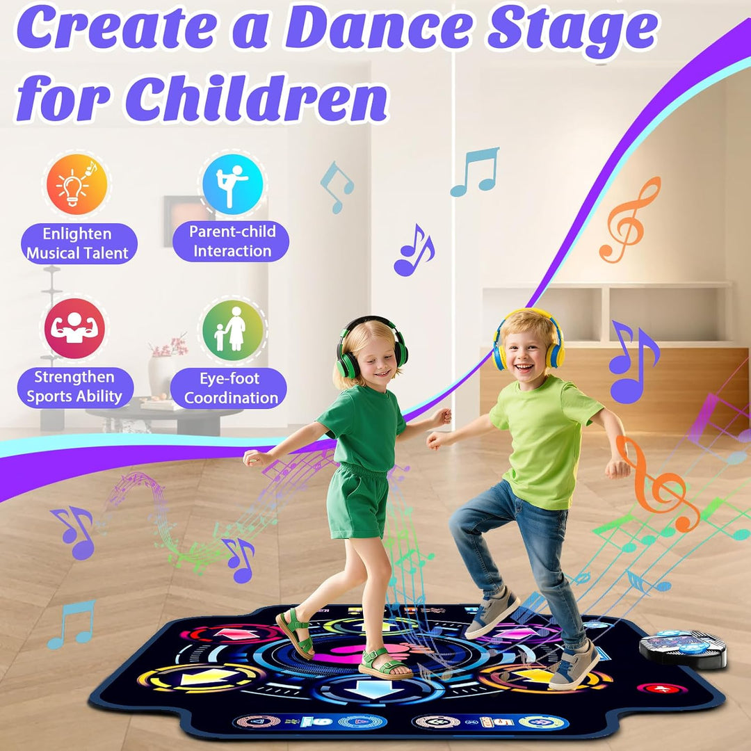 Tanzmatte für Kinder, Elektronisches Tanzmatte mit 6 Tasten und Bluetooth 9-Stufen, Musikspielzeug G