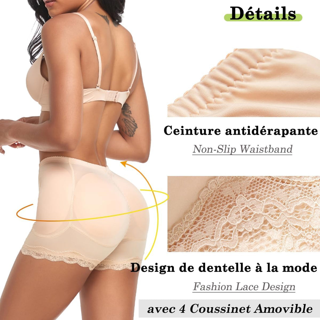 Derssity Damen Push Up Po Butt Lifter Gepolstert Hip Enhancer Padded Miederhose Shapewear Figurforme