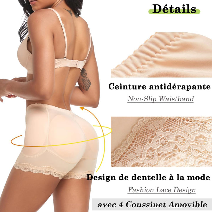 Derssity Damen Push Up Po Butt Lifter Gepolstert Hip Enhancer Padded Miederhose Shapewear Figurforme