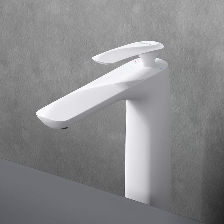 doporro Design Armatur Wasserhahn Bad Weiss | Waschtischarmatur für Waschbecken | Waschbeckenarmatur