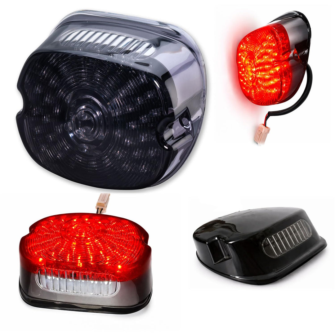 Germany Motorsports Motorrad Mini LED Rücklicht für Harley Davidson Modelle schwarz getönt e-geprüft