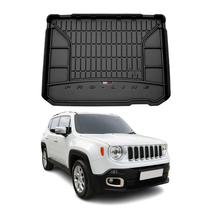 OMAC Gummi Kofferraumwanne kompatibel mit Jeep Renegade 2014-2018 TPE Laderaumwanne Schwarz