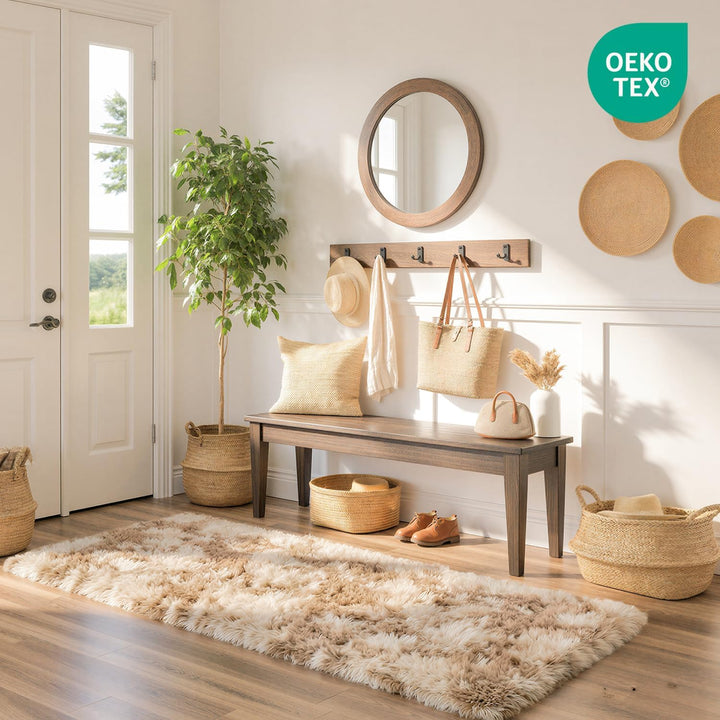 MARATIP Plüsch Teppich,Flauschiger Teppich Rund,grosse Grösse modernes Wohnzimmer,Kinder Mädchen,wei