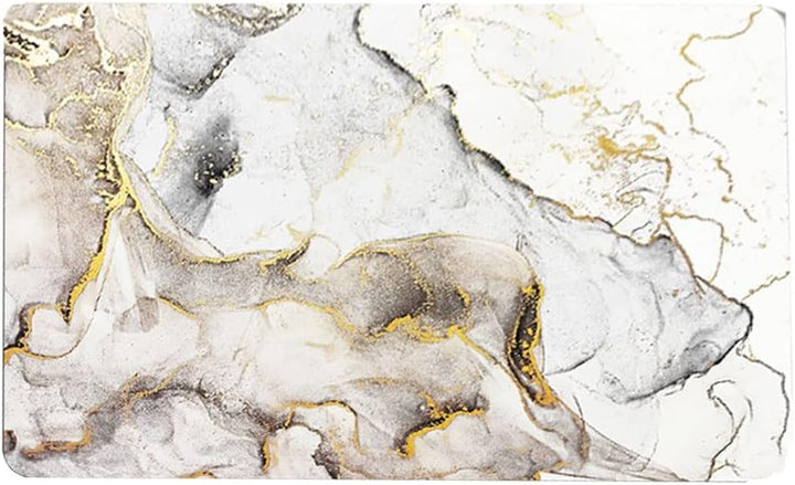 Tobil Badematte rutschfest saugfähig Badvorleger Badezimmerteppich Weissgold-013 40x60-50x80 (50x80c