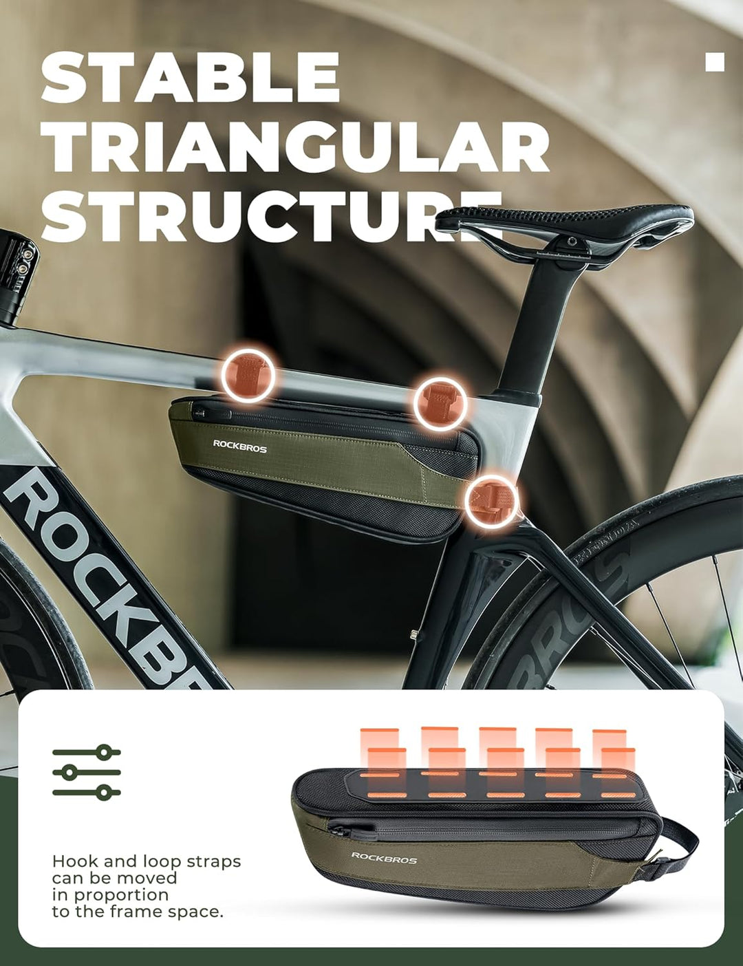 ROCKBROS Fahrradtasche Reflektierende Rahmentasche Werkzeugtasche Fahrradzubehör Grosse Kapazität vo