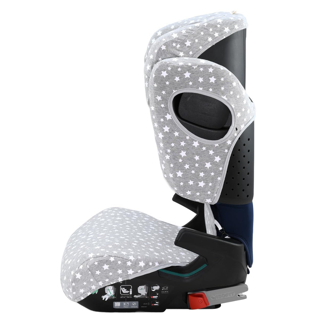 JYOKO KIDS Sitzbezug kompatibel mit Romer Kidfix (Romer Kidfix M I-SIZE, White Star)