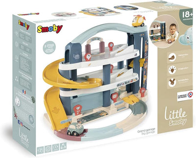 Smoby Toys - Little Smoby Parkhaus für Kinder ab 18 Monaten - grosse Parkgarage inkl. 1 Auto, 1 Hubs