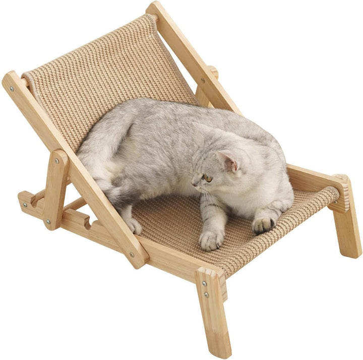 Erhöhter Katzenstuhl Bett, Sisal-Kratzer, -Strandkorb, Katzenhängematte, Massivholz, Katzen-Sisal-Lo