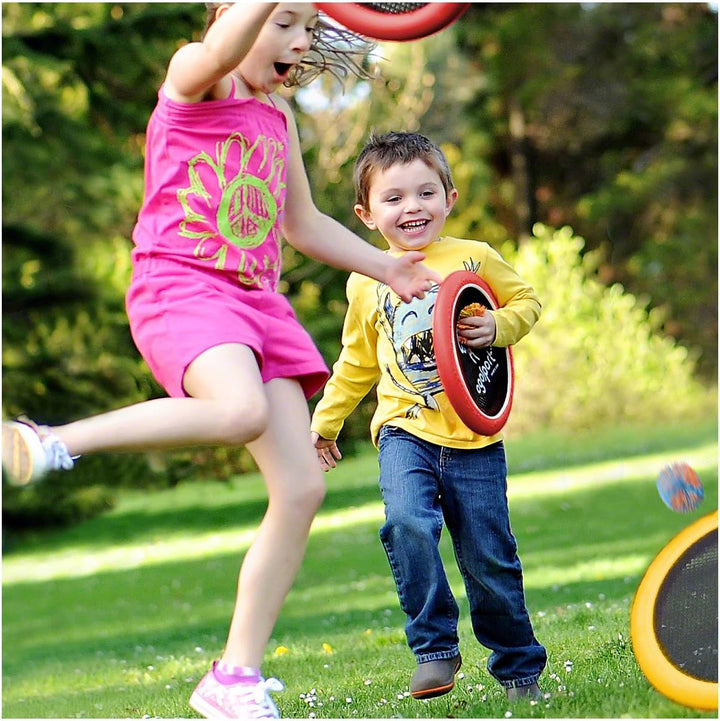Sport-Tec 2 OgoSport Softdiscs (Ø30cm) mit elastischer Netzbespannung, 1 Ogo Ball Ball, 1 Busch Wusc