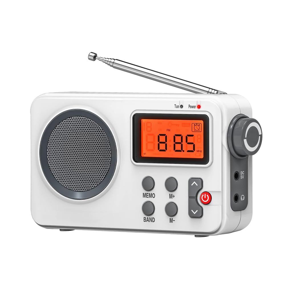 Multifunktionsradio - Batteriebetriebener AM-FM-Weltempfänger mit grossem Display, Zeitfunktion, Wec