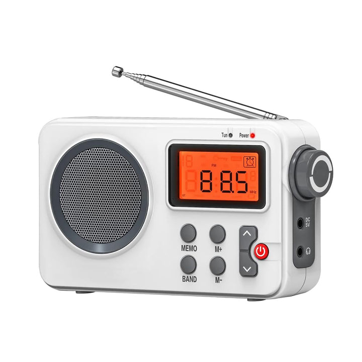 Multifunktionsradio - Batteriebetriebener AM-FM-Weltempfänger mit grossem Display, Zeitfunktion, Wec