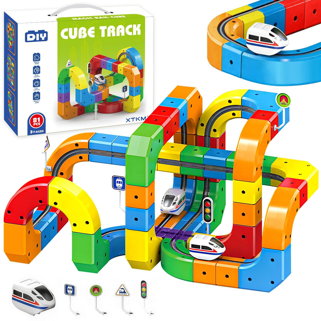 Eisenbahn Elektrisch Kinder 3D Set, 81 PCS, Spielzeug ab 3 Jahre
