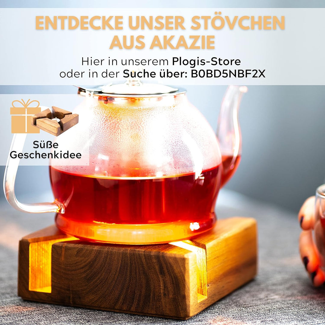 Plogis Herz Teelichthalter aus Holz -Set aus 3 Dekorativen Kerzenständern | Herz Deko & Romantische