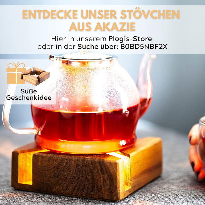 Plogis Herz Teelichthalter aus Holz -Set aus 3 Dekorativen Kerzenständern | Herz Deko & Romantische