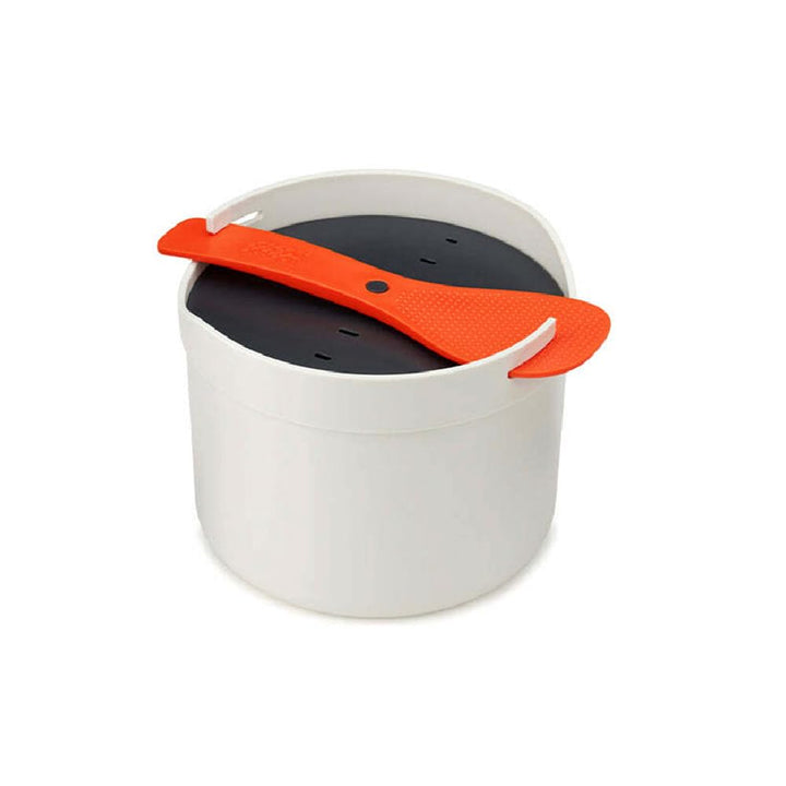 Joseph Joseph M-Cuisine - Mikrowellen Reis- und Getreidekocher - Steinfarben/Orange, 22x18x13.5 cm S