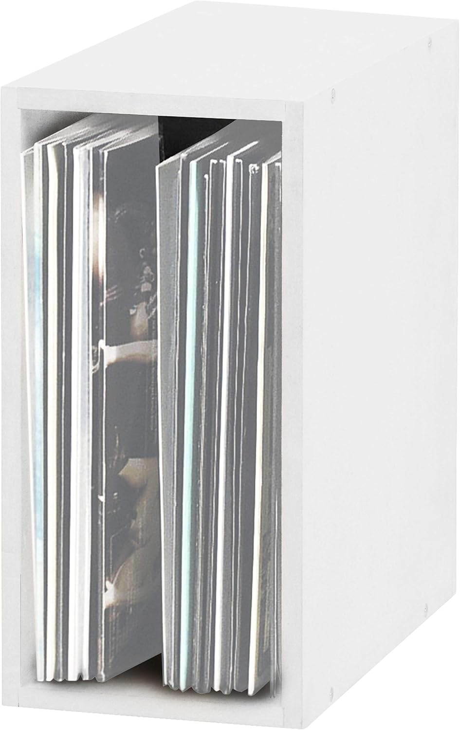 Glorious Record Box white 55 - bis zu 55 Platten im 12" Format, problemlos stapelbar, optisch abgest