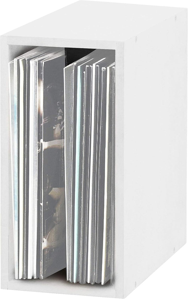 Glorious Record Box white 55 - bis zu 55 Platten im 12" Format, problemlos stapelbar, optisch abgest