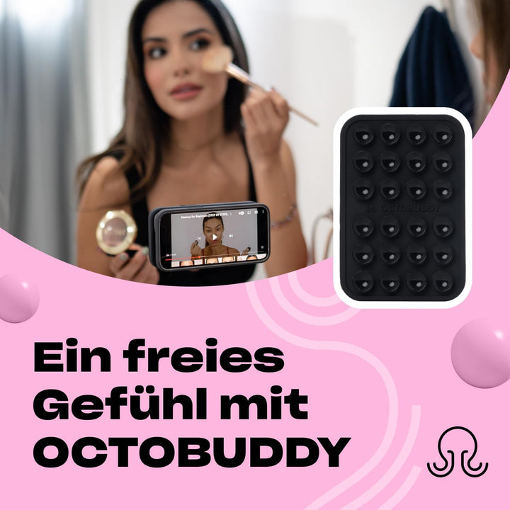 OCTOBUDDY Classic MAX - Silikon-Saugnapf Halterung fürs Handy - rutschfeste Saugnapfhalterung für iP