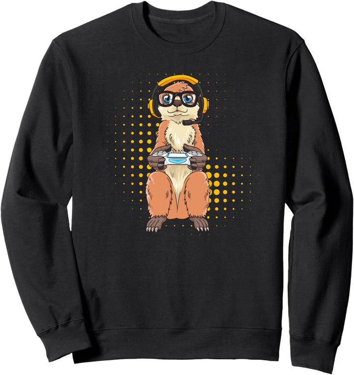 Lustiges Gamer Erdmännchen Zocker Sweatshirt