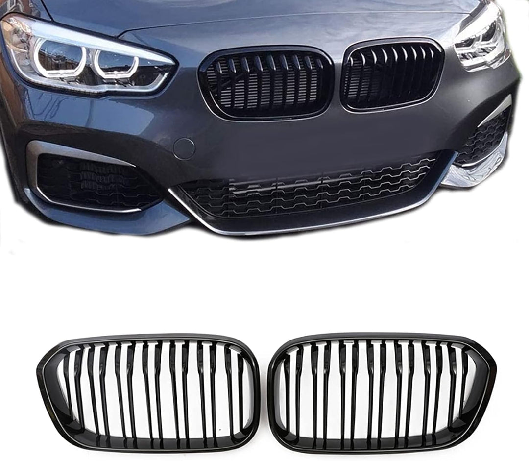 Gangying F20 Nieren Schwarz, Kühlergrille Passend für BMW 1er F20 F21 2015 2016 2017 2018 Facelift (
