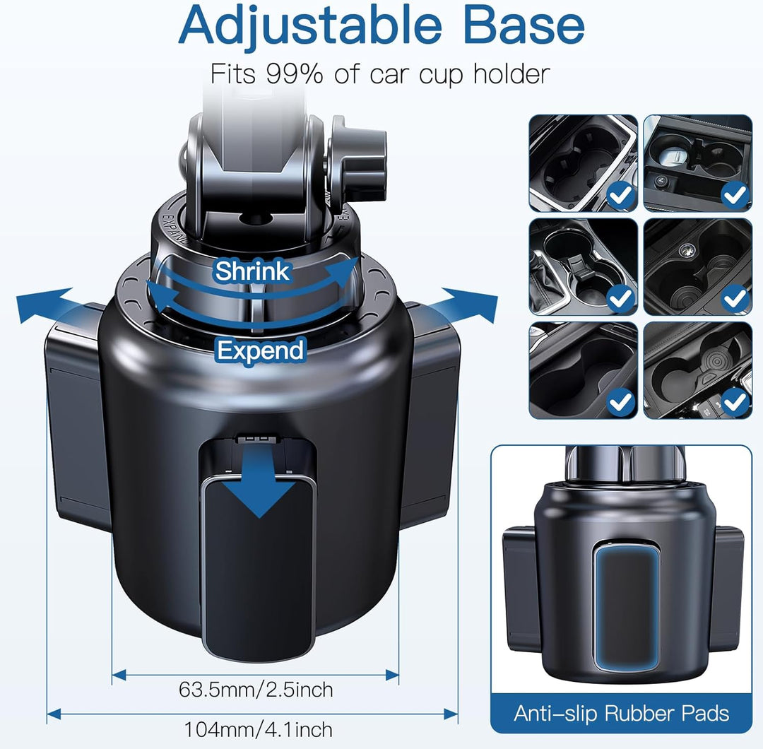 Cup Holder Telefon Tablet Mount für Auto, LKW, 360 ° drehbarer Standhalter und Verstellbarer Arm, ko