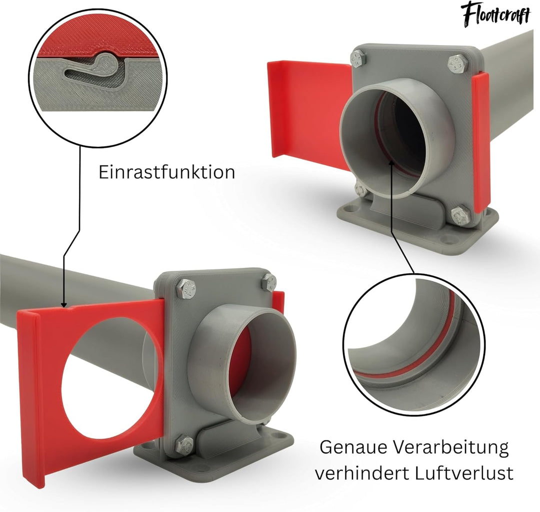 Absperrschieber DN50 für HT-Rohre – 3er-Set robustes Blastgate DN50 Set 3x, DN50 Set 3x