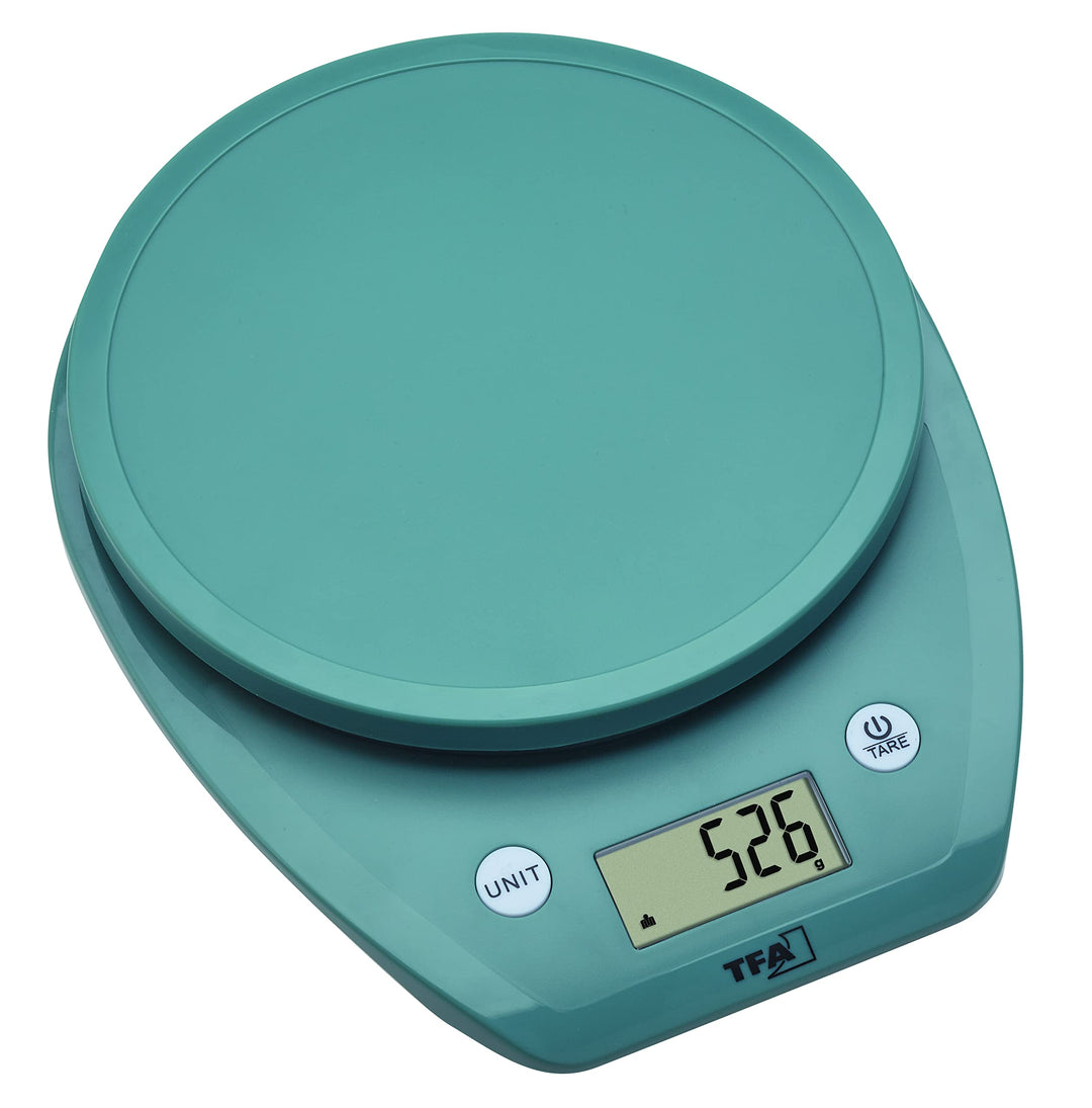 TFA Dostmann Digitale Küchenwaage MOCHI, 50.2007.20, mit LCD Anzeige, Volumenberechnung für Milch, L