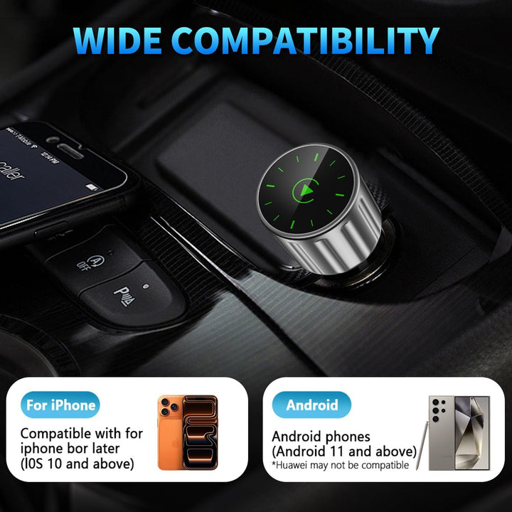 2-in-1 Wireless CarPlay & Android Auto Adapter, Superschnelle Konvertieren Wired CarPlay to Wireless