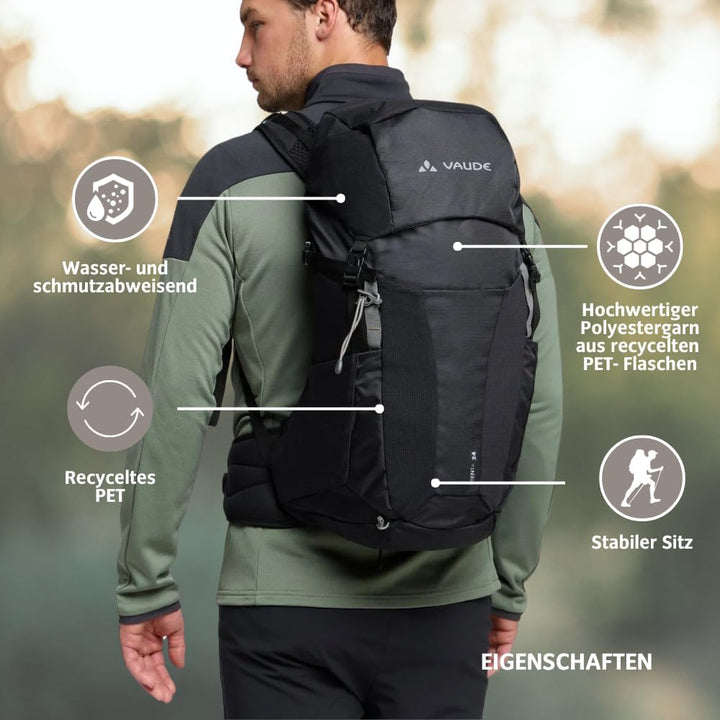 VAUDE Unisex Brenta 24 Rucksäcke (1er Pack) Einheitsgrösse Schwarz, Einheitsgrösse Schwarz