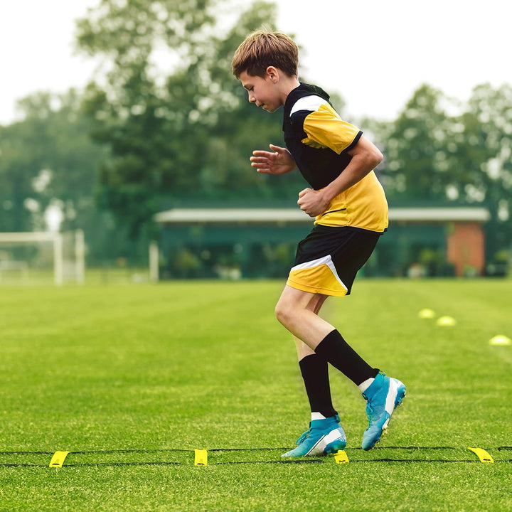 Bramble Fussball Trainingszubehör Kinder - 10 Hütchen & 6m Koordinationsleiter - Fussball Sachen Tra