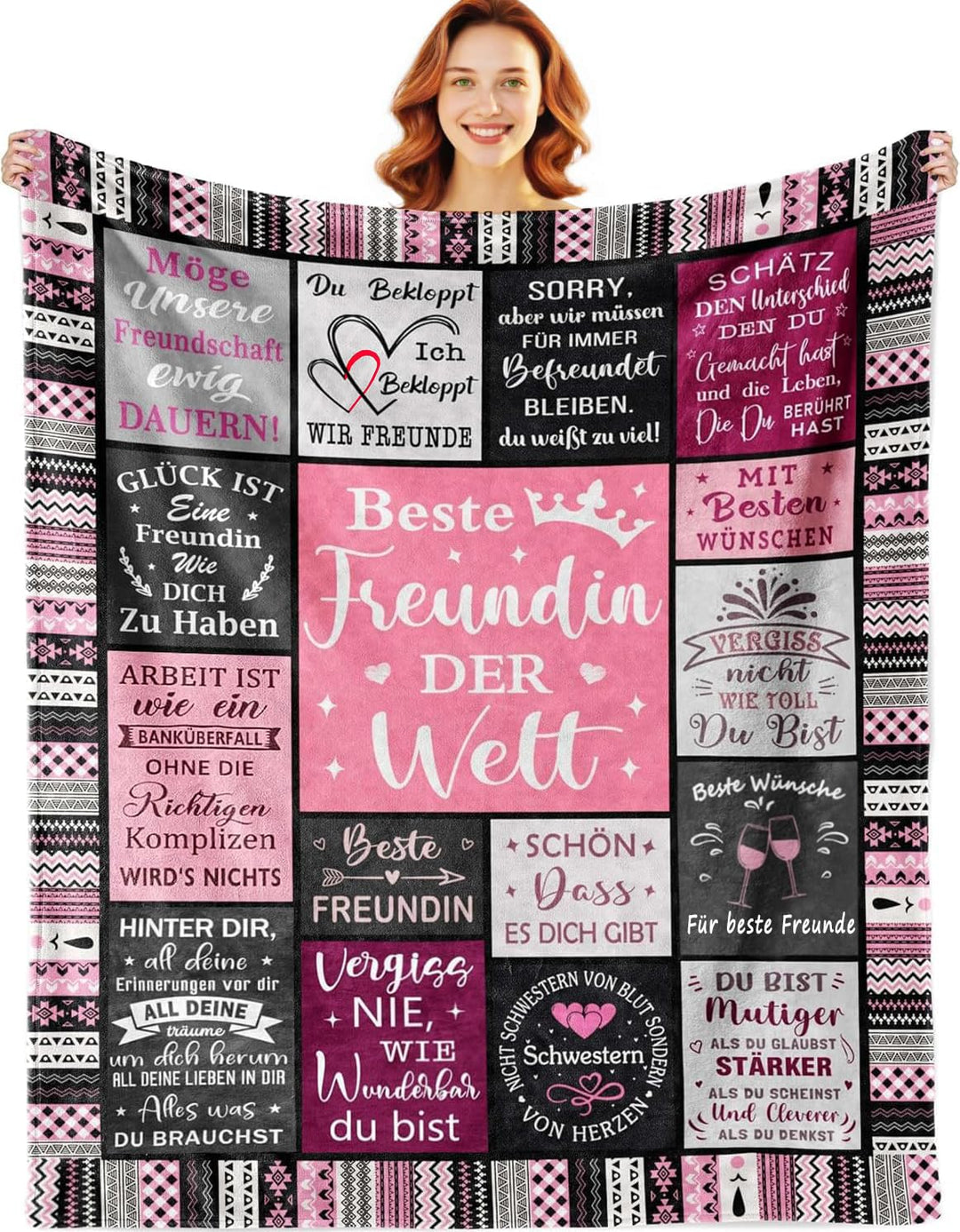 Geschenke für Freundin, Kuscheldecken Geschenke für Beste Freundin, Geschenk Freundin Geburtstag, Ge