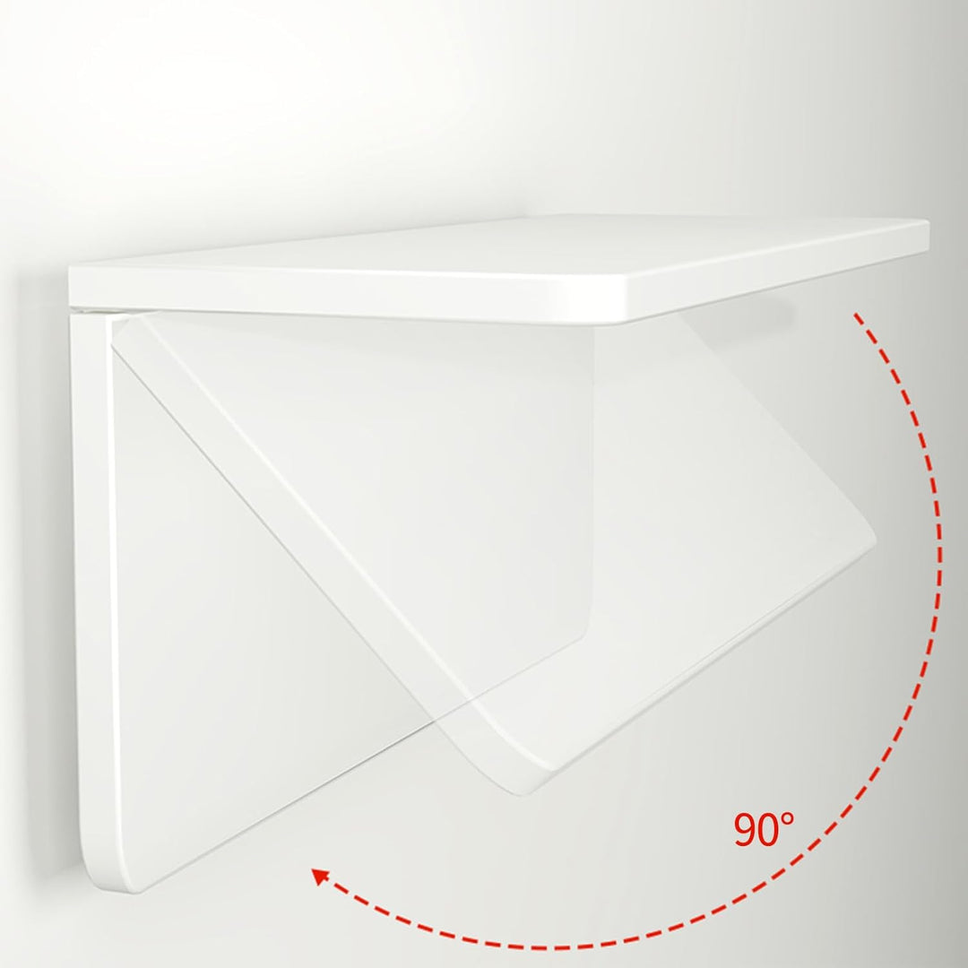MENGDA Wandklapptisch, 80x50cm, Weiss, Minimalistischer Schreibtisch für Küche und Büro, Klappbar, M