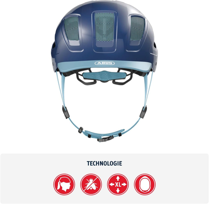 ABUS Stadthelm Hyban 2.0 - Fahrradhelm mit Rücklicht, ABS-Hartschale, guter Passform - für Damen und