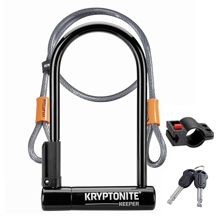 Kryptonite Keeper 12mm U-Schloss mit FlexFrame-U Halterung Standard mit Kabel, Standard mit Kabel