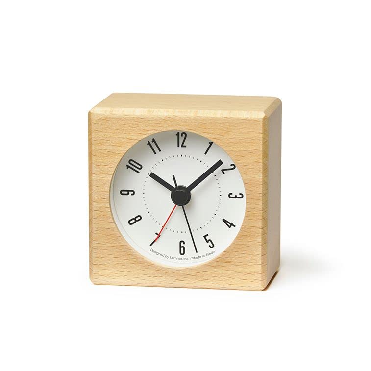 Lemnos Wecker Meteor/Wecker Analog ohne Ticken/Reisewecker in japanischer Qualität aus Holz gefertig
