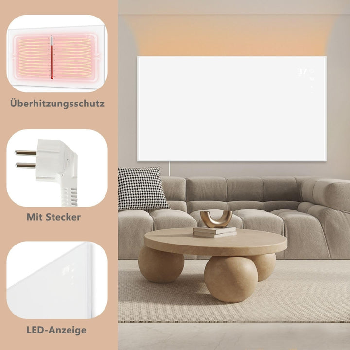Infrarot Wandheizung Infrarotheizung 450W - Thermostat Heizung Elektrisch Infrarotheizung Standgerät