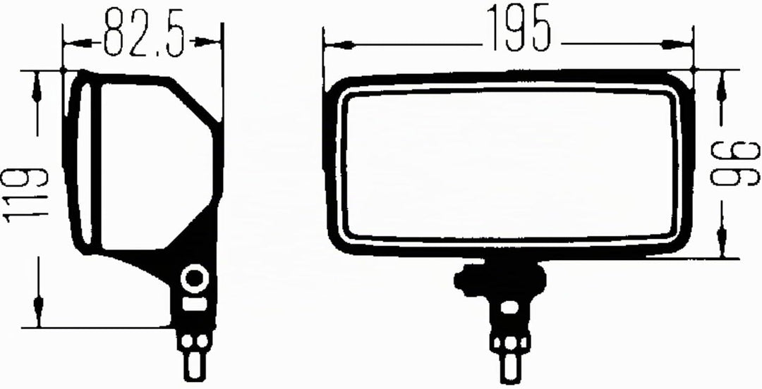 HELLA - Halogen-Nebelscheinwerfer - Comet 550 - 12V - rechteckig - Anbau - glasklare Streuscheibe -