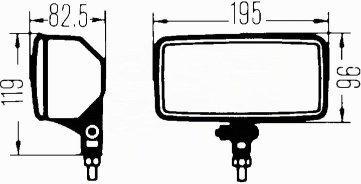 HELLA - Halogen-Nebelscheinwerfer - Comet 550 - 12V - rechteckig - Anbau - glasklare Streuscheibe -