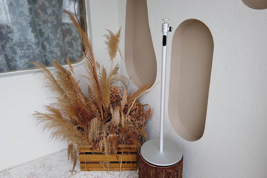 Qwall Projektor-Bodenständer (Silber),Beamer Ständer, Universal Kamera Bodenständer, Schmieden aus h