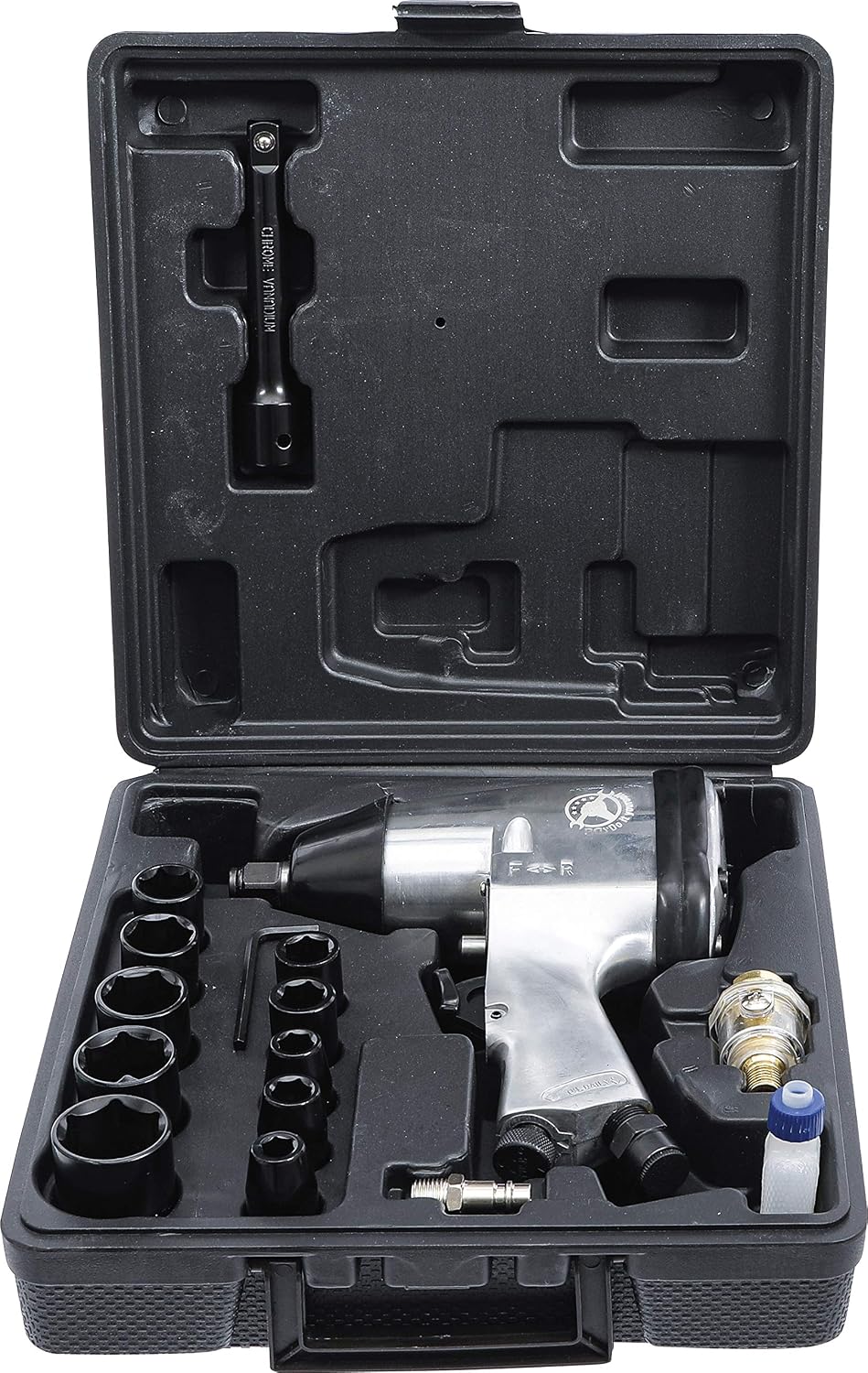 BGS Diy 3211 | Druckluft-Schlagschrauber mit Werkzeugsatz | 12,5 mm (1/2") | 312 Nm | 16-tlg.