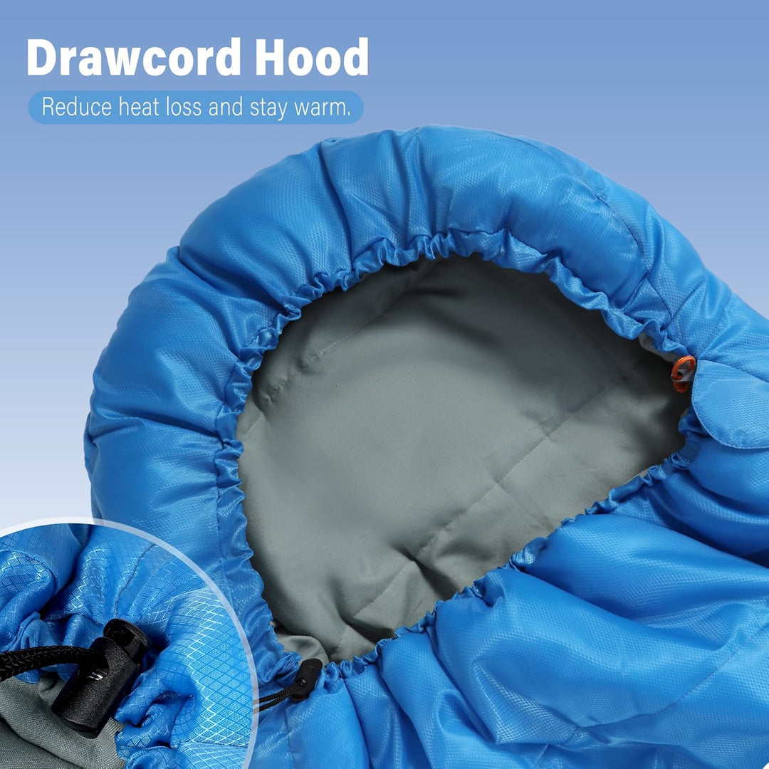REDCAMP Kinderschlafsack für Jungen und Mädchen 175 x65 cm, Mumienschlafsack Bequem Leicht-Warm mit