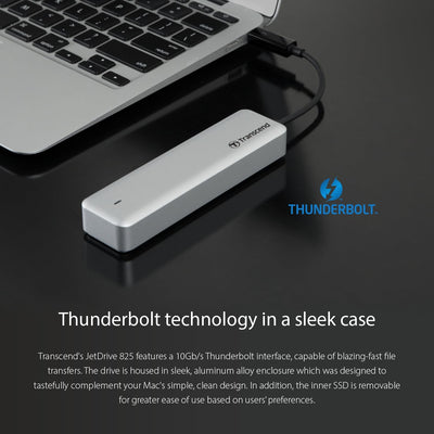 Transcend 240 GB JetDrive JDM 825 Thunderbolt AHCI PCIe™ Portable SSD TS240GJDM825 Mit Thunderbolt-G
