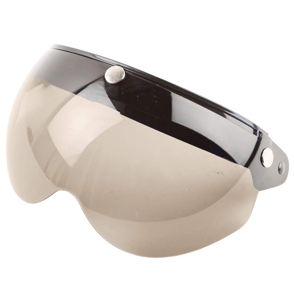 SPYMINNPOO Visier für Motorradhelme, Universelles 3-Snap-Retro-Helmvisier, Winddichtes Halbgesichtsh